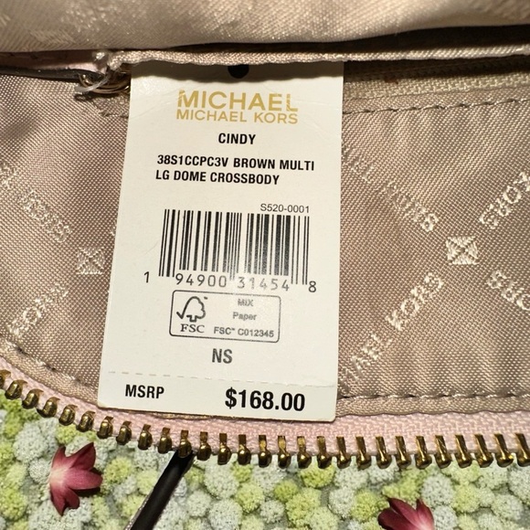 BNWT Floral CINDY Brown & pink MICHAEL KORS Crossbody Bag brand new Leather - Picture 6 of 14